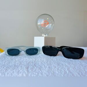 Men’s / Unisex ➡️ Two Rectangular Sunglasses - Black & Light Blue